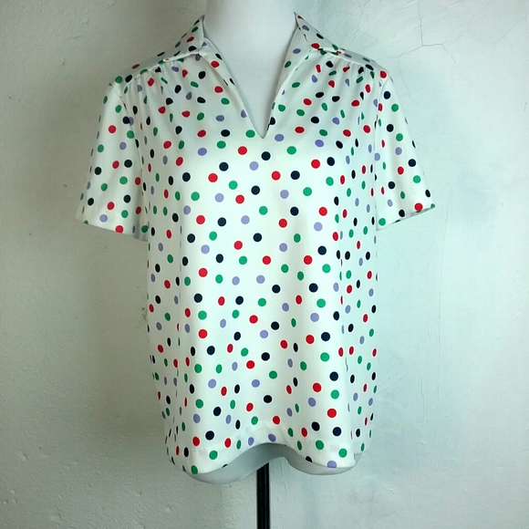 Vintage 80s Green Polyester Top